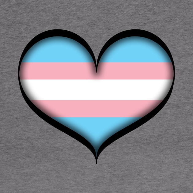 Large Vector Heart in Transgender Pride Flag Colors by LiveLoudGraphics